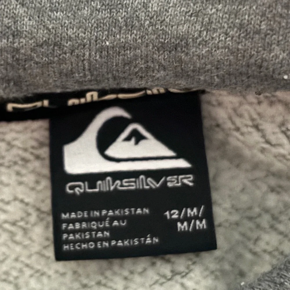 Quiksilver Boys Gray Mountain Graphic Hoodie Sweatshirt Size 12 M